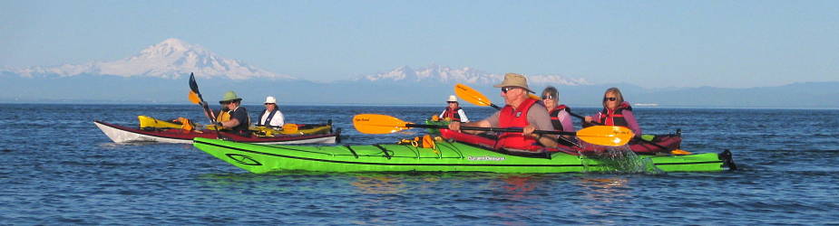 Kayakers and Mt Baker